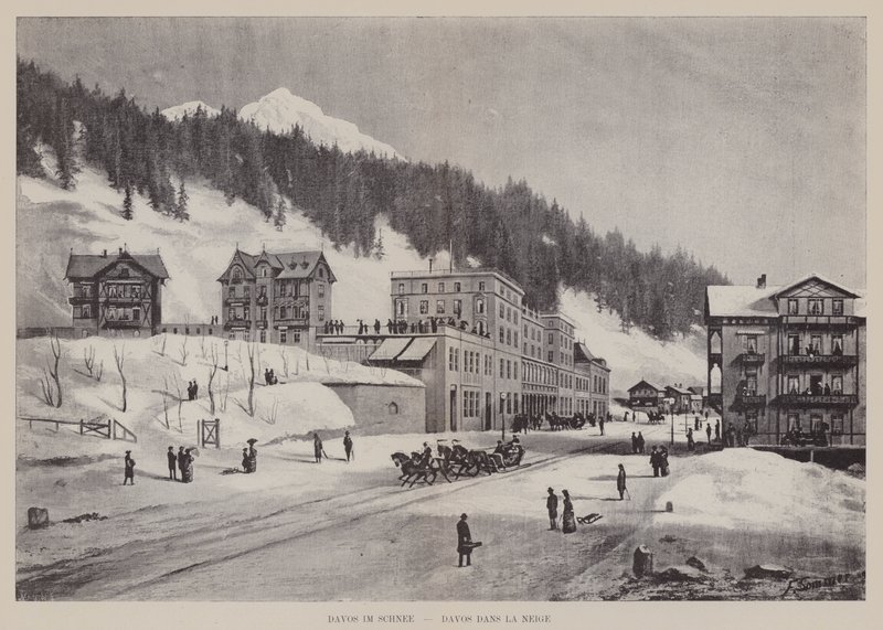 Davos in the Snow by Swiss School