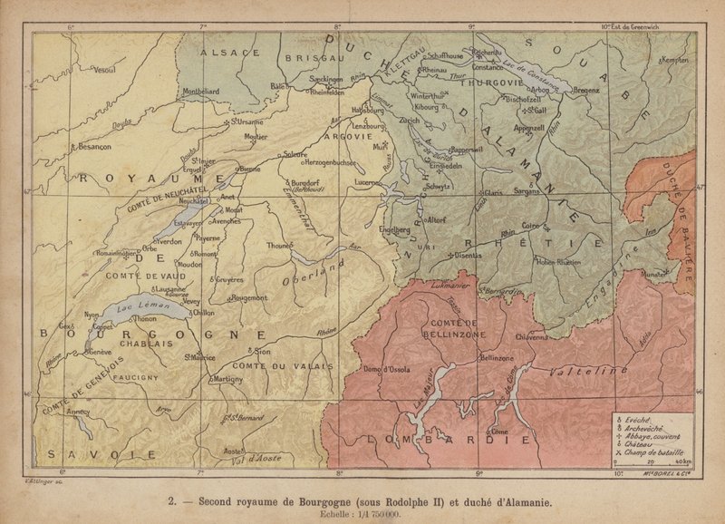 Duchies of Burgundy and Alamannia, Early 10th Century by Swiss School