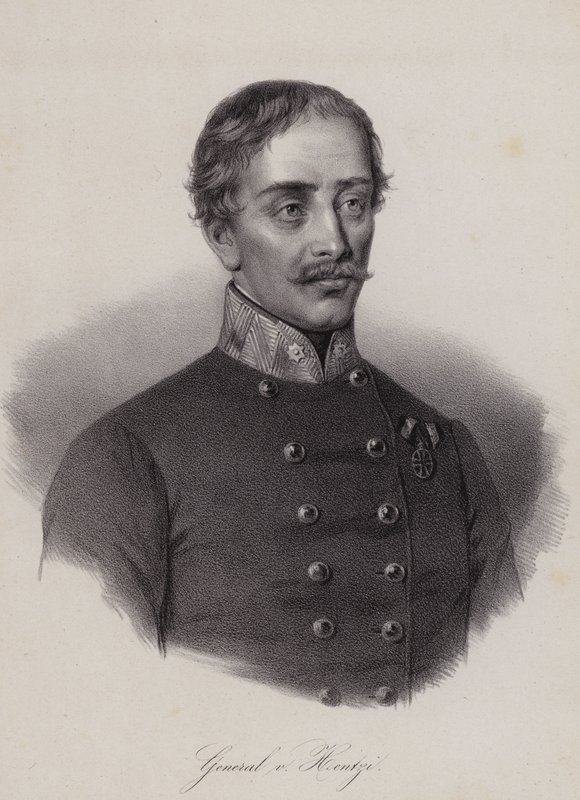Heinrich Hentzi von Arthurm, Hungarian general in the army of the Austrian Empire by Swiss School