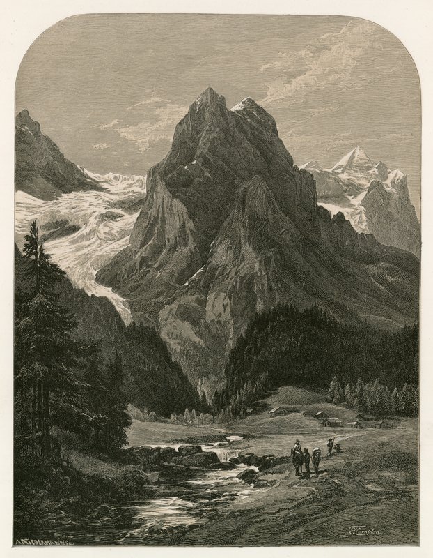 The Rosenlaui Glacier, between the Wellhorn and the Engelhorns by Swiss School