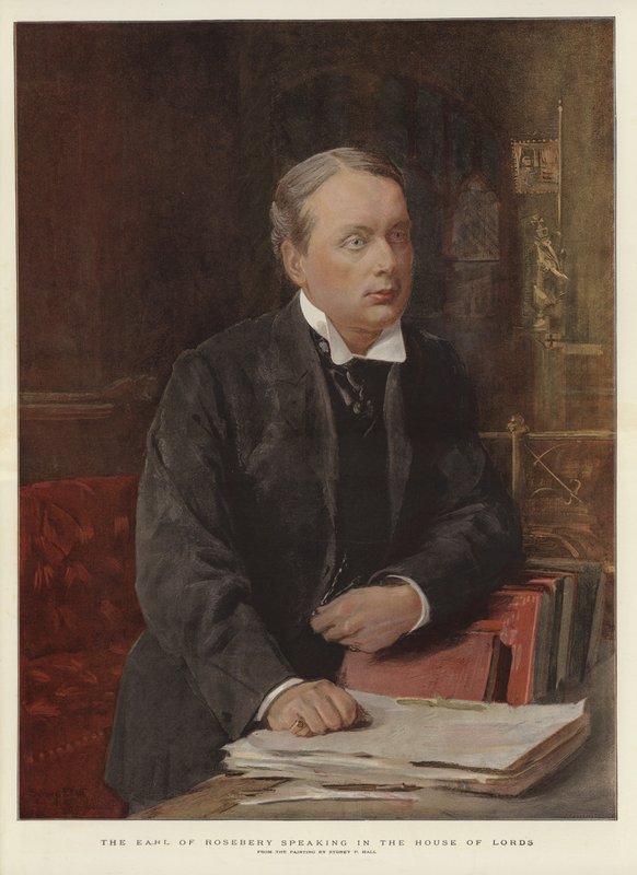 The Earl of Rosebery speaking in the House of Lords by Sydney Prior (after) Hall