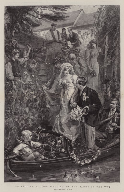 An English Village Wedding, on the Banks of the Wye by Sydney Prior Hall