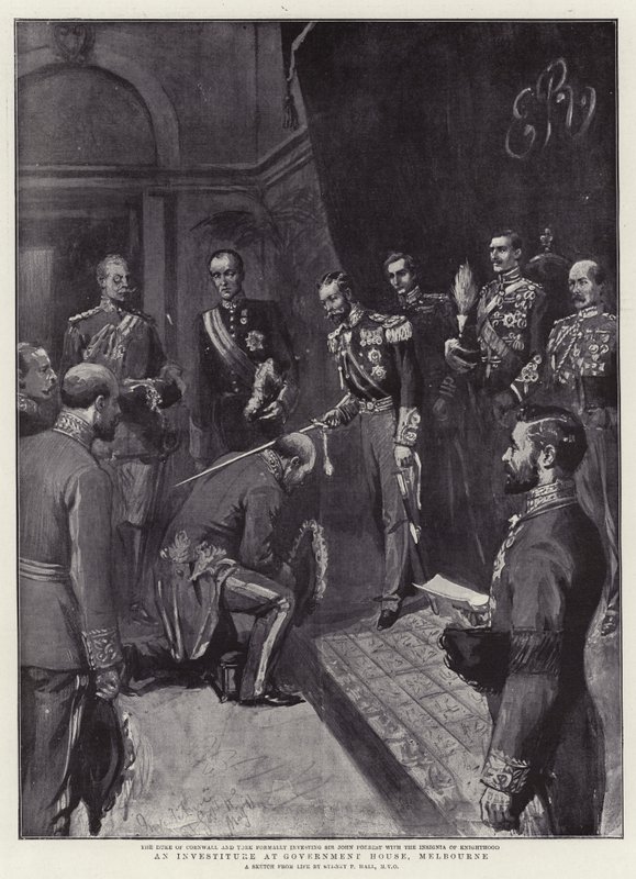 An Investiture at Government House, Melbourne by Sydney Prior Hall