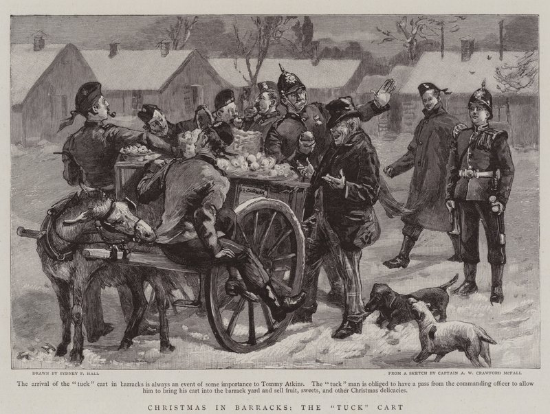 Christmas in Barracks, the Tuck Cart by Sydney Prior Hall