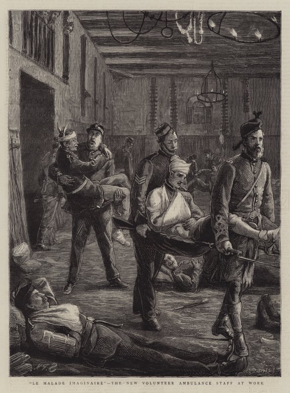 Le Malade Imaginaire, the New Volunteer Ambulance Staff at Work by Sydney Prior Hall