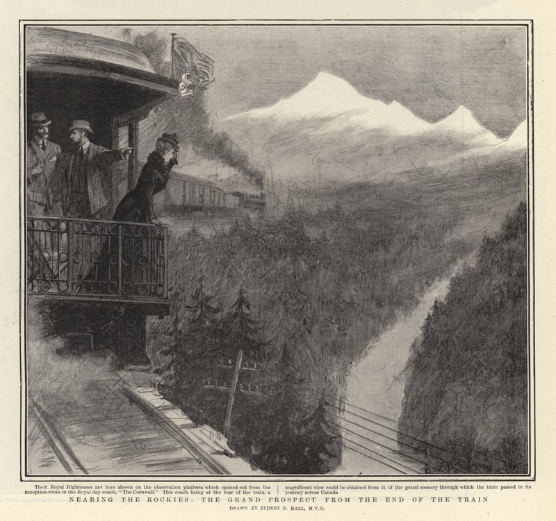 Nearing the Rockies, the Grand Prospect from the End of the Train by Sydney Prior Hall