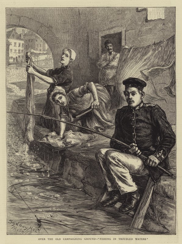Over the Old Campaigning Ground, Fishing in Troubled Waters by Sydney Prior Hall