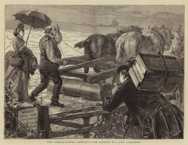 The Agricultural Lock-out, the Farmer His Own Labourer by Sydney Prior Hall