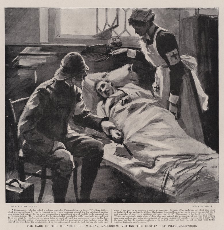 The Care of the Wounded, Sir William MacCormac Visiting the Hospital at Pietermaritzburg by Sydney Prior Hall