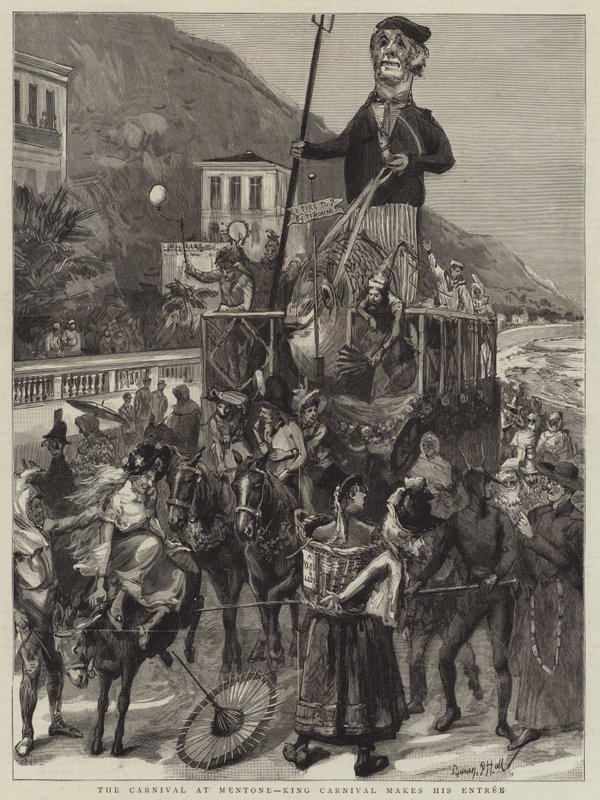 The Carnival at Mentone, King Carnival Makes His Entrance by Sydney Prior Hall