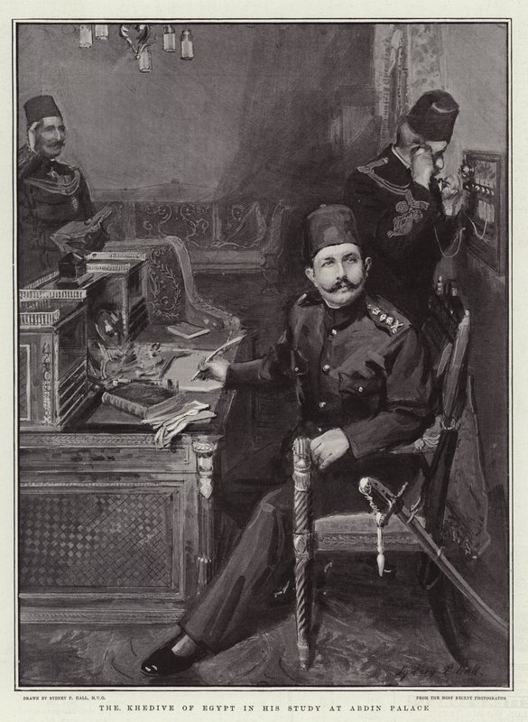 The Khedive of Egypt in His Study at Abdin Palace by Sydney Prior Hall