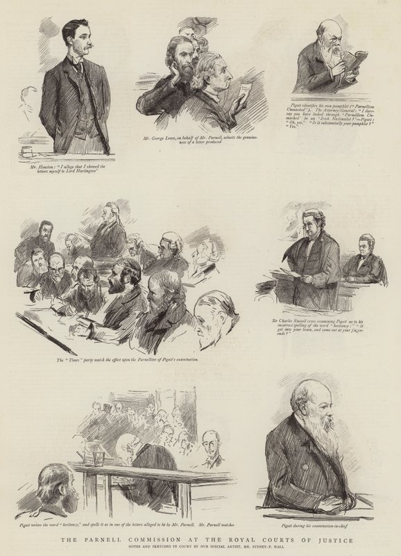 The Parnell Commission at the Royal Courts of Justice by Sydney Prior Hall