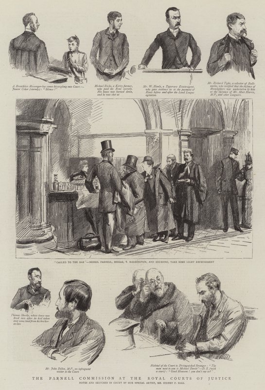 The Parnell Commission at the Royal Courts of Justice by Sydney Prior Hall