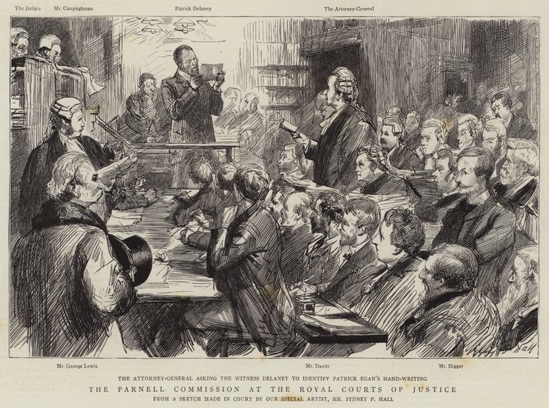The Parnell Commission at the Royal Courts of Justice by Sydney Prior Hall