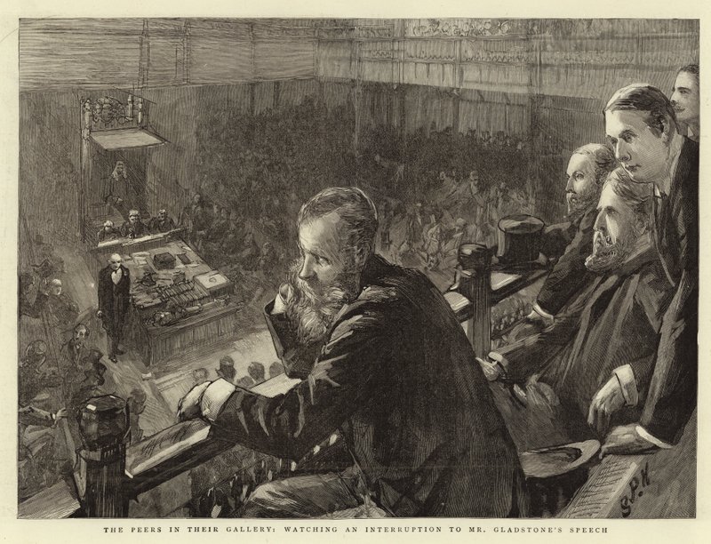 The Peers in their Gallery, Watching an Interruption to Mr Gladstone