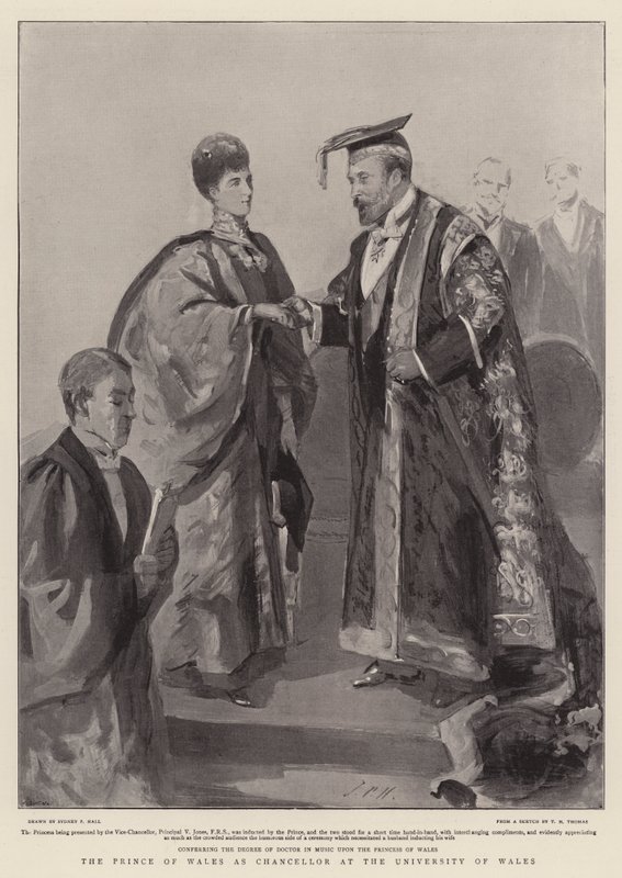 The Prince of Wales as Chancellor at the University of Wales by Sydney Prior Hall