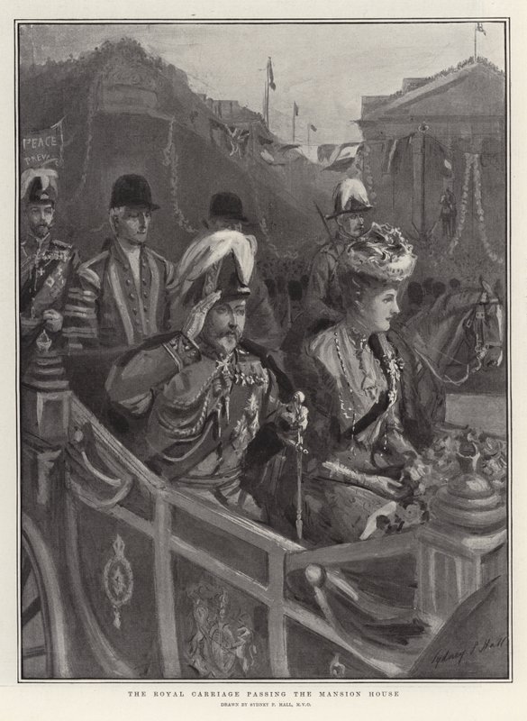 The Royal Carriage passing the Mansion House by Sydney Prior Hall