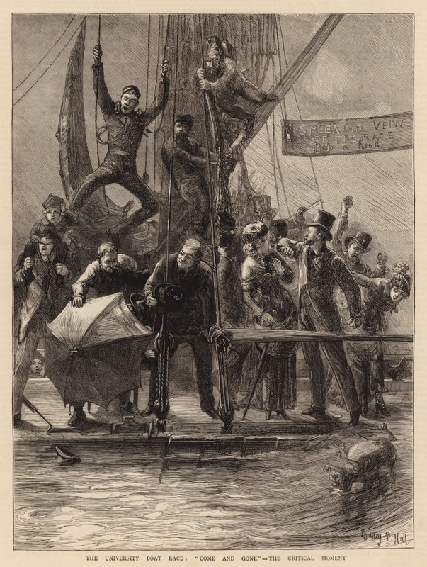 The University Boat Race, Come and Gone, the Critical Moment by Sydney Prior Hall