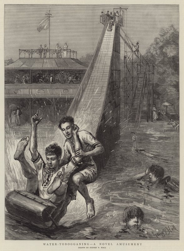 Water-Tobogganing, a Novel Amusement by Sydney Prior Hall