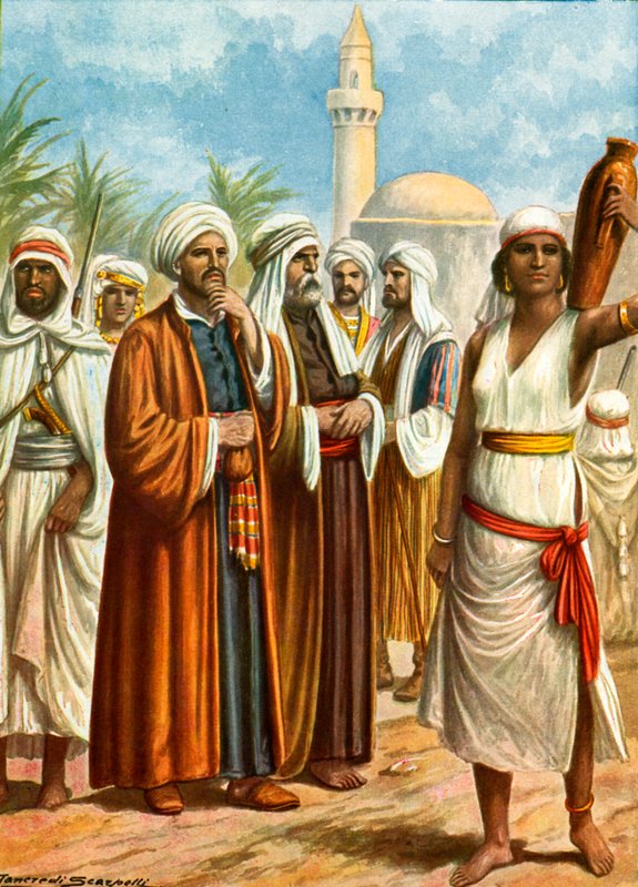 Arabs - male and female Bedouins by Tancredi Scarpelli