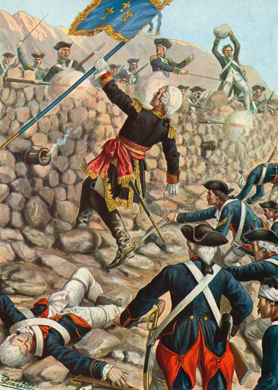 Chevalier de Belle-Isle, Wounded in the Right Arm, Pushes on Toward the Parapet by Tancredi Scarpelli