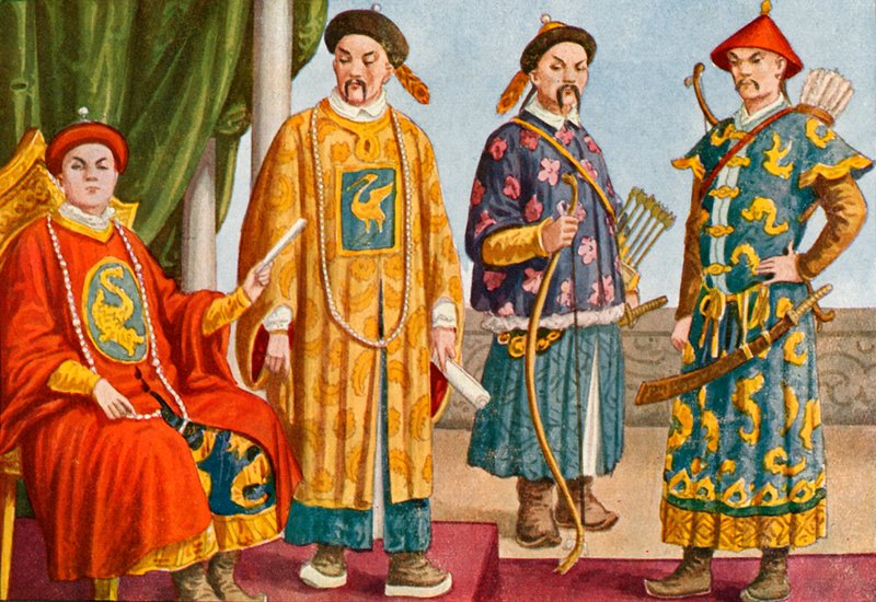Chinese Costumes - Emperor, Mandarin, and Military Mandarin by Tancredi Scarpelli