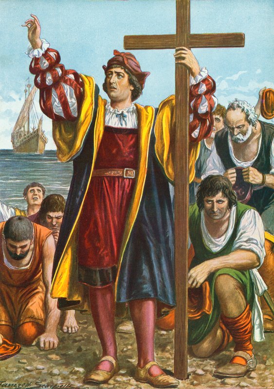 Christopher Columbus Arriving in the New World by Tancredi Scarpelli