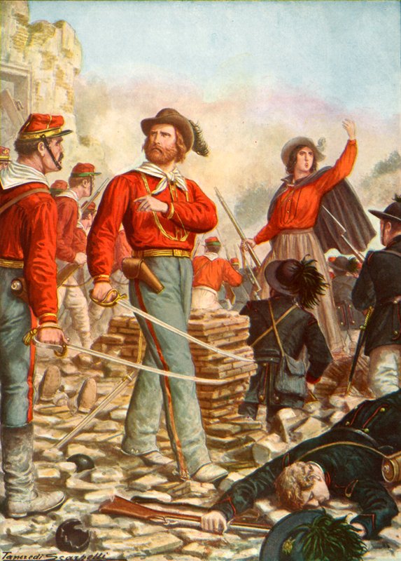 Garibaldi and his wife, Anita, defending Rome in 1849 by Tancredi Scarpelli
