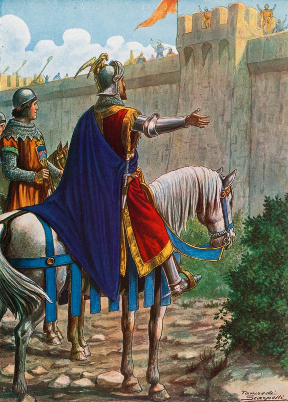 Manfred king of Sicily asks the Saracens for entry to Lucera, 1254 by Tancredi Scarpelli