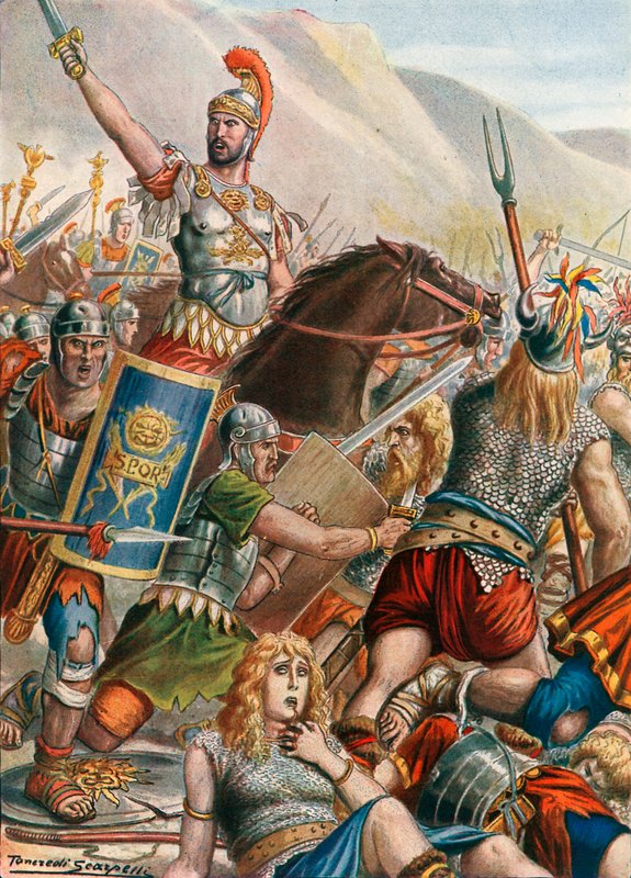 The Battle of Vercellae, also called Battle of Raudine Plain by Tancredi Scarpelli