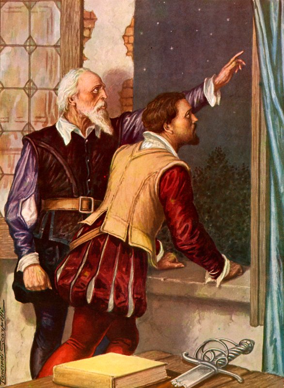 The astrologer Micer Codro shows Vasco Nunez di Balboa the star of his destiny by Tancredi Scarpelli