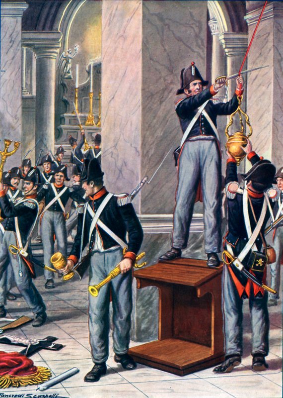 The looting of Cesena by Papal soldiers, 1832 by Tancredi Scarpelli