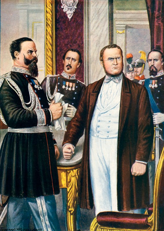 Victor Emanuel and Cavour Learn of the Villafranca Armistice, 12 July 1859 by Tancredi Scarpelli