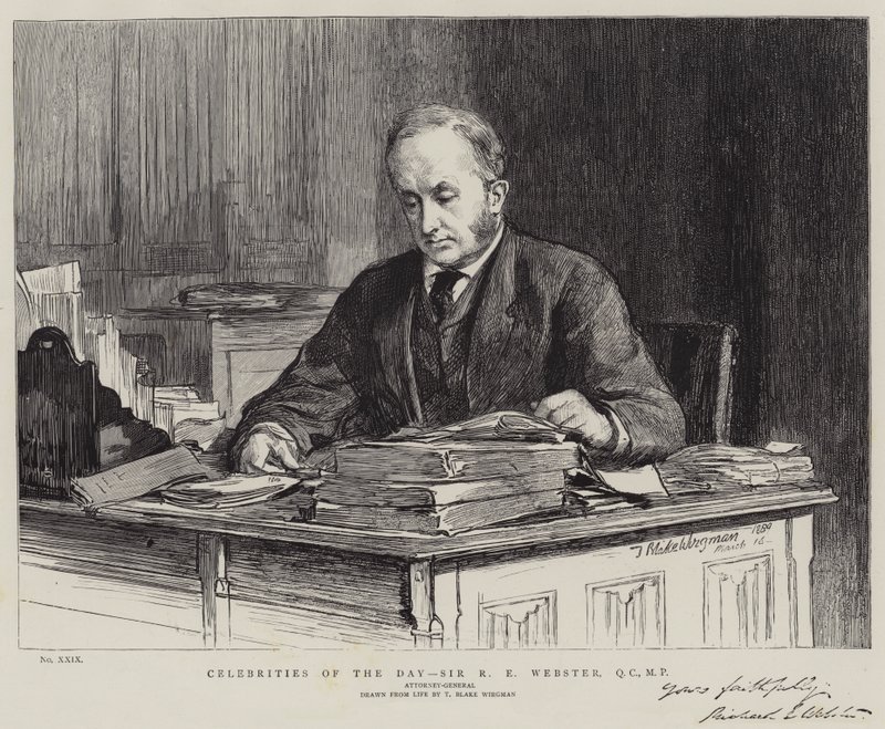 Celebrities of the Day, Sir R E Webster, QC, MP by Theodore Blake Wirgman