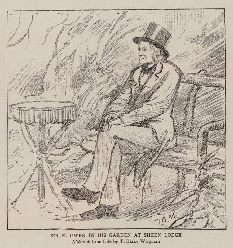 Sir R Owen in His Garden at Sheen Lodge by Theodore Blake Wirgman