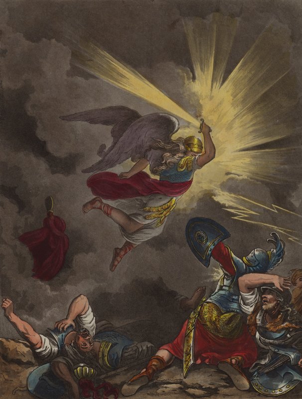 Angel of the Lord slaying the Assyrians by Theodore (after) Lane