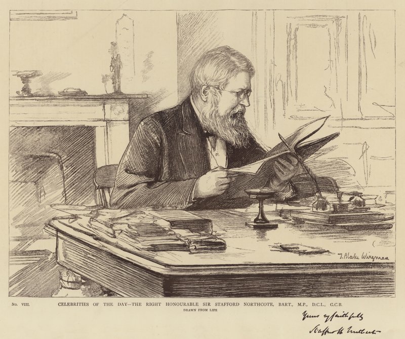 Celebrities of the Day, the Right Honourable Sir Stafford Northcote, Baronet, MP, DCL, GCB by Theodore Blake Wirgman