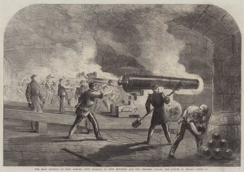 The Main Battery at Fort Sumter, Guns Bearing on Fort Moultrie and the Channel During the Action of Friday, 12 April by Thomas Nast