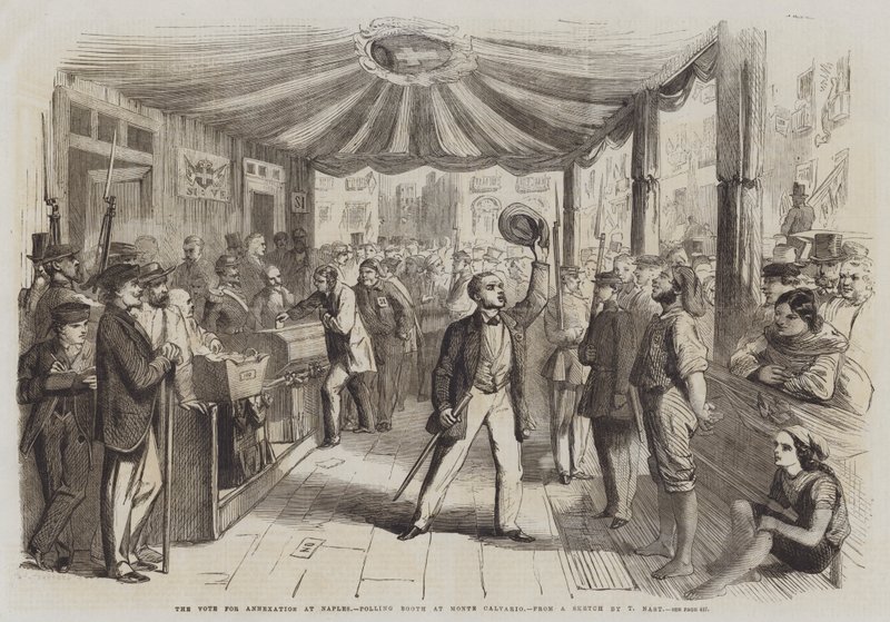 The Vote for Annexation at Naples, Polling Booth at Monte Calvario by Thomas Nast
