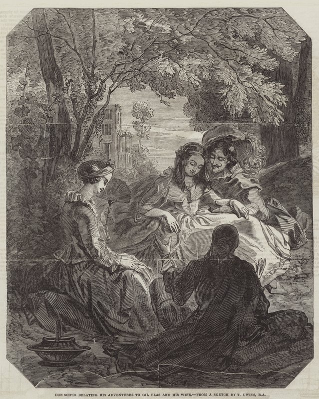 Don Scipio relating his Adventures to Gil Blas and his Wife by Thomas Uwins