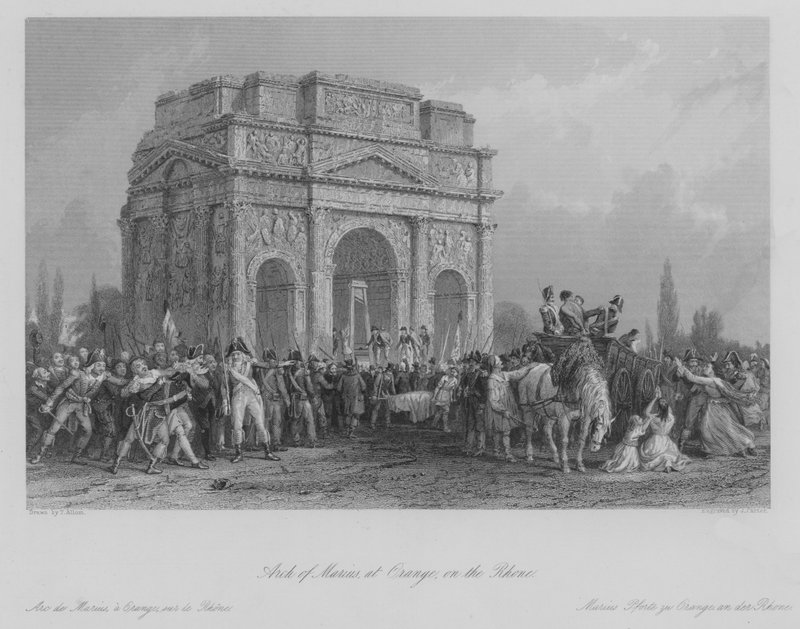 Arch of Marius, at Orange, on the Rhone (engraving) by Thomas (after) Allom