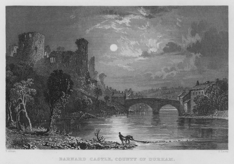 Barnard Castle, County of Durham (engraving) by Thomas (after) Allom