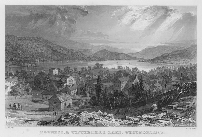Bowness, and Windermere Lake, Westmorland by Thomas (after) Allom