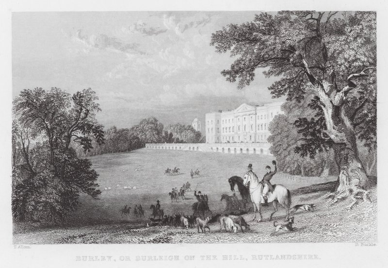 Burley, or Burleigh on the Hill, Rutlandshire (engraving) by Thomas (after) Allom