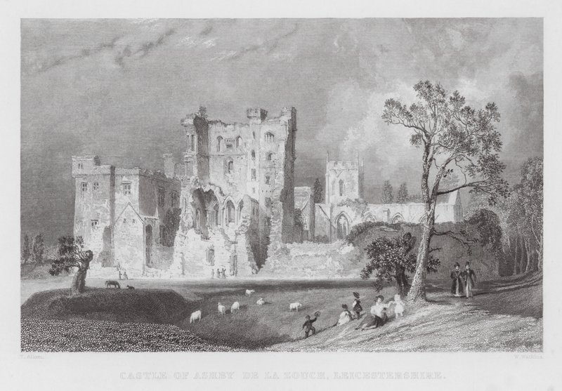 Castle of Ashby de la Zouch, Leicestershire by Thomas (after) Allom