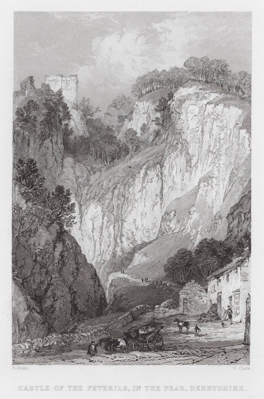 Castle of the Peverils, in the Peak, Derbyshire by Thomas (after) Allom