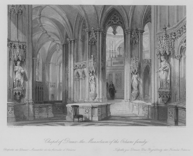 Chapel of Dreux, the Mausoleum of the Orleans Family by Thomas (after) Allom