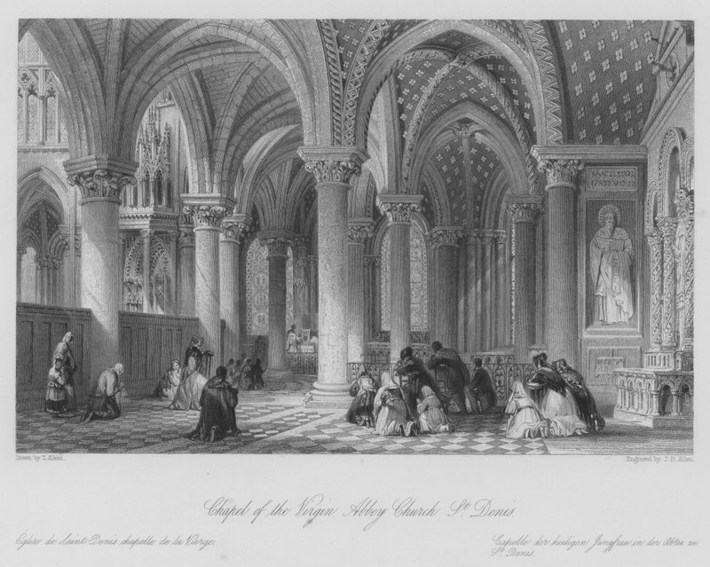 Chapel of the Virgin, Abbey Church, St Denis by Thomas (after) Allom