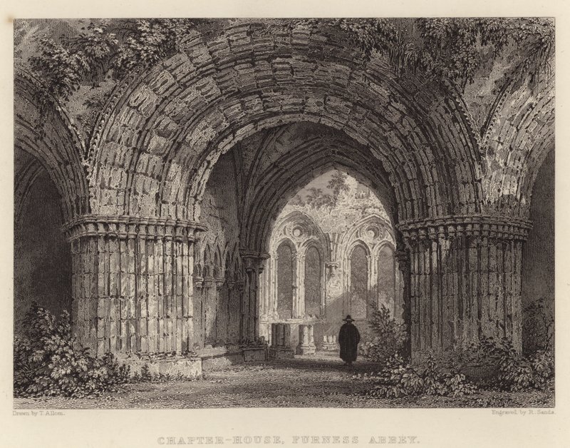 Chapter-House, Furness Abbey by Thomas (after) Allom