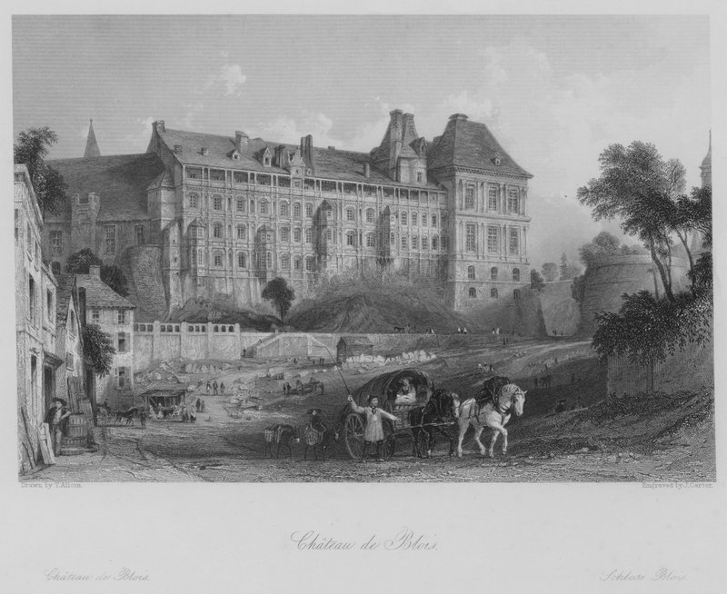 Chateau de Blois (engraving) by Thomas (after) Allom